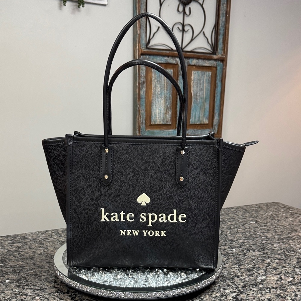 Kate Spade Ella Black pebbled leather Tote NEW